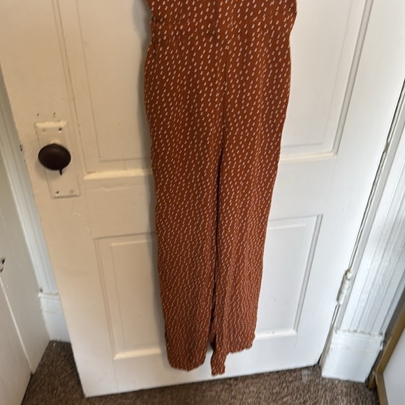 Abercrombie and Fitch Carmel Brown Fawn Polka Dot Jumpsuit - Picture 4 of 7